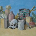 Still life with Aztec mask